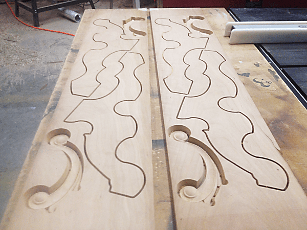 The legs as they are coming out of the machine.